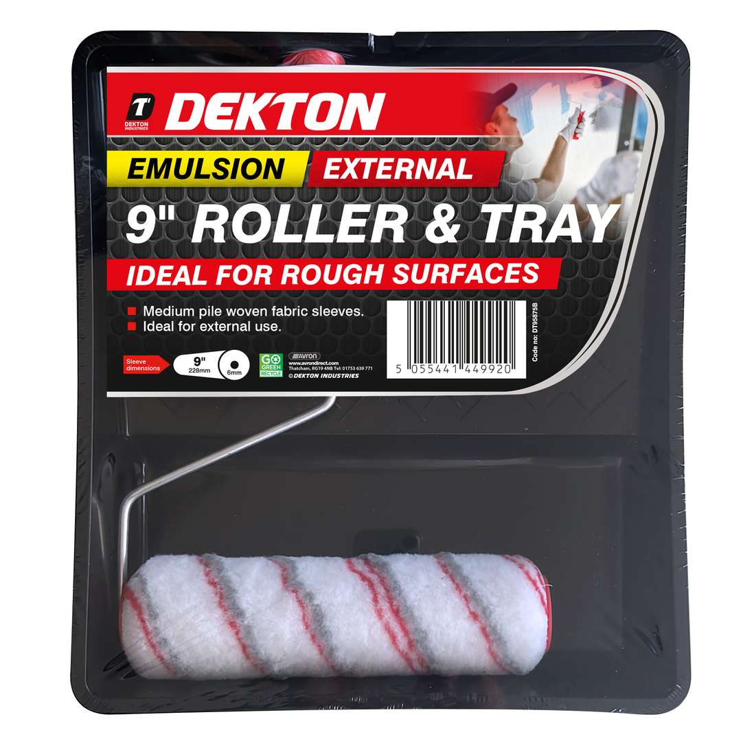 Paint Roller & Tray Emulsion 9" Set (Dekton)
