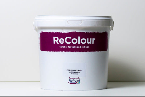 Brilliant White Emulsion Paint in white container 