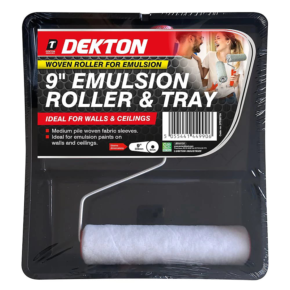 Paint Roller & Tray Emulsion 9"Set (Dekton)
